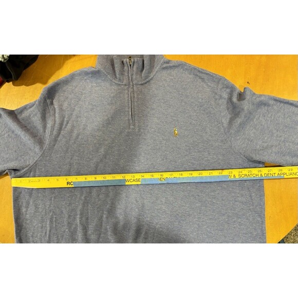Polo Ralph Lauren Mulicolor Pony Estate Rib Quarter Zip Pullover Blue Preppy XL - Picture 5 of 8